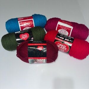 Red‎ Heart and Craft Smart Skeins of Yarn Lot of 5 Skeins